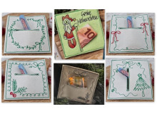 ADVENTSKALENDER 5. Dezember - Stickserie - 6 Geld- oder Gutscheinkartenhülle Weihnachten